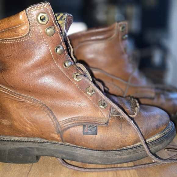 ✨👢RARE FIND Vintage Justin Cowboy Boots – Women’s Size 7 - Made in 🇺🇸 Leather - Picture 12 of 12
